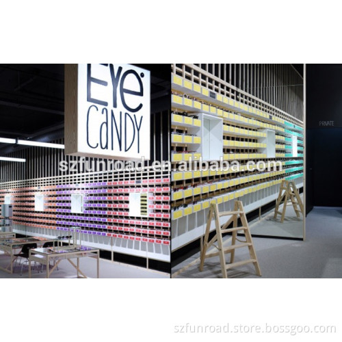 Free design wall eyeglass shop counter showcase for optical store decoration